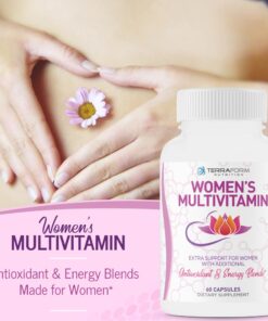 Terraform Nutrition Women’s Multivitamin – Daily Support for Bone Health and Breast Health – Helps with Stress, Hormones & Heart Health – Over 40 Active Ingredients – Made in USA – 1 Month 11 61F8VZeCoiL