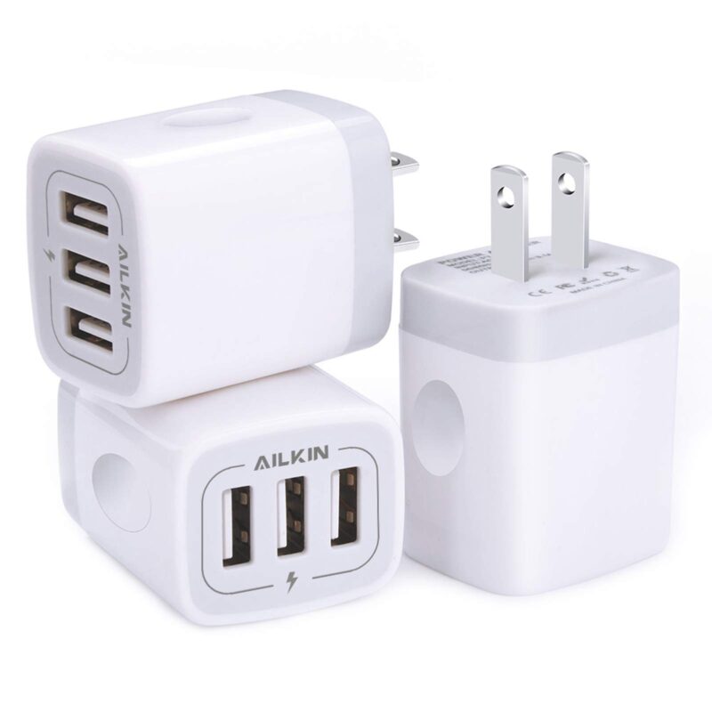 Catalog 8 Wall Charger, USB Charger Adapter, 3.1A/3Pack Muti Port Fast Charging Station Power Charge Base Block Plug for iPhone 15 14 13 12 Pro/SE/11Pro Max/X/8 Plus, Samsung S21/S10/S9/S8, Kindle Fire USB Plug White