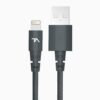 Tech Armor Apple MFi Certified Lightning Cable to USB A - 2FT Space Grey - Tough-Braided Extra-Strong Jacket - Sync/Charge iPhone & iPad Lightning 2 ft