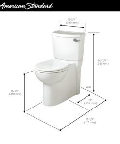 American Standard 2988.813.020 Toilet, White Right Hand Round Front 7 61FB5gWycgL