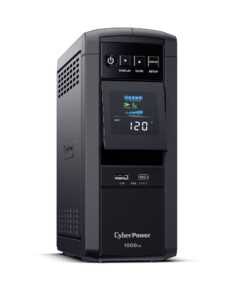 CyberPower CP1000PFCLCD PFC Sinewave UPS System, 1000VA/600W, 10 Outlets, AVR, Mini-Tower, Black 20 61FCBn241L