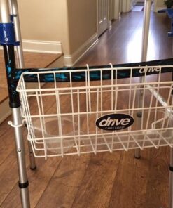 Drive Medical 10200B Walker Basket with Plastic Cup Holder, White 40 61FCv9loVyL