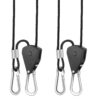 iPower GLROPE 1-Pair 1/8 Inch 8-Feet Long Heavy Duty Adjustable Rope Clip Hanger (150lbs Weight Capacity) Reinforced Metal Internal Gears, 1 Pack, Black 1 Pair 36 61FDumyBrvL