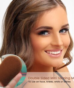 SwanMyst Self Tanning Mitt Applicator, Double Side Microfiber Sunless Tanner Glove for Flawless and Streak-free Tan, 2 Face Tan Mitts Included Brown 16 61FE3lDv0EL