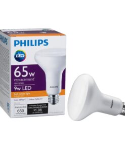 Philips LED Dimmable BR30 Light Bulb: 650-Lumen, 2700-Kelvin, 9-Watt (65-Watt Equivalent), E26 Base, Soft White, 8-Pack 19 61FElGH19VL