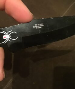 BladesUSA Perfect Point Throwing Knives – Set of 3 – Black Stainless Steel Blades and Handles w/ Spider Design, Nylon Sheath, Full Tang Construction, Well Balanced, Throwing Sport Knives – RC-1793B 32 61FEoTCyjeL