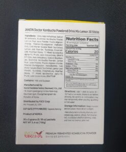 KOMBUCHA Lemon Kombucha Tea, 30 sticks x 5 grams, Zero Sugar, Sparkling Fermented Powdered Mix, Live Probiotics & Prebiotics, Healthy Drinks, Product of Korea 48 61FFxXQY6CL