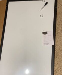 Amazon Basics Magnetic Dry Erase White Board, 35 x 23-Inch Whiteboard - Black Wooden Frame 23"x35" Magnetic, Wood Frame 42 61FJY9dwSL