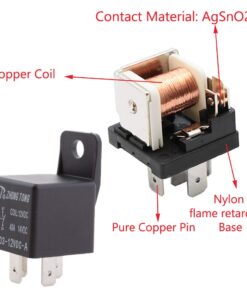 ESUPPORT Car Relay 12V 40A SPST 4Pin Switch Socket Plug Wire Harness Automotive Pack of 5 40A 4Pin SPST 14 61FKaMq6sGL