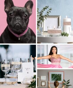 Mandala Crafts Champagne Bling Wrap Rhinestone Ribbon - 1 in 20 Yds Crystal Rhinestones Mesh Ribbon - Diamond Wrap Rhinestone Strips Roll for Crafts Wedding Party Decoration 1 Inch 5 Rows 20 Yards 2 Rolls 15 61FMxiqD0qL