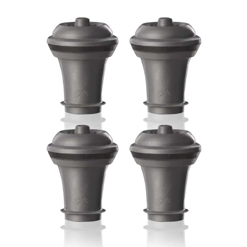 Vacu Vin Wine Saver Vacuum Stoppers - Set of 4 - Gray - for Wine Bottles - Keep Wine Fresh for Up to a Week with Airtight Seal - Compatible with Vacu Vin Wine Saver Pump Stoppers Set