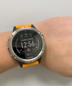 Garmin fenix 5 Plus, Premium Multisport GPS Smartwatch, Features Color Topo Maps, Heart Rate Monitoring, Music and Contactless Payment, Titanium with Orange Band 41 61FOUHlkc6L