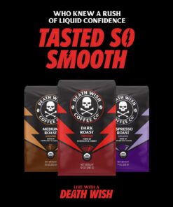 Death Wish Coffee, Dark Roast Single-Serve Coffee Pods, 10 Count 10 Count (Pack of 1) 38 61FRlqBIA2L