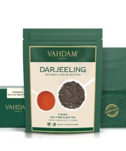 VAHDAM, Darjeeling Tea Leaves From Himalayas 170+ Cups (340g/12oz) Pure Unblended Darjeeling Black Tea, FTGFOP1 Grade Loose Leaf Tea | Packed & Shipped Direct From Source In India Daily Darjeeling Black Tea 12 Ounce (Pack of 1) 18 61FS2c2zphL