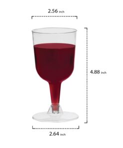 Party Essentials Disposable Hard Plastic Two Pieces Wine Glasses, 40-Count, 5.5-Ounce, Clear 40 Count (Pack of 1) 5.5 oz glass 20 61FS9JhmnKL