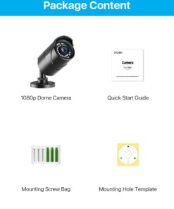 ZOSI 1080P HD 1920TVL Hybrid 4-in-1 TVI/CVI/AHD/960H CVBS CCTV Surveillance Weatherproof Bullet Security Camera Outdoor Indoor,120ft Night Vision,For HD-TVI,AHD,CVI and CVBS/960H analog DVR Wired-1Cam 38 61FT5DfN4nL