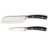 Emeril Lagasse Razor Sharp 2 Piece Chef Knife Set - 5 inch Santoku Knife, 3.5 Inch Stainless Steel Paring Knife, Forged Steel Clad Emerilware - Black Handles 39 61FTmlZ 2KL