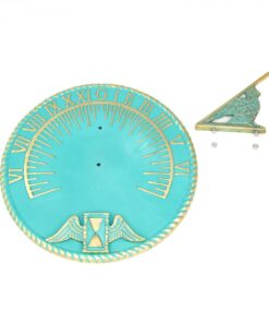 Renovators Supply Manufacturing Sundial 10 in. Turquoise Brass Vintage Sundial for Yard Decorations Outdoor Garden Art Sundials for The Garden 17 61FTybfg2WS
