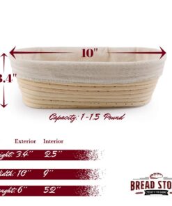 (10x6 inch) Oval Proofing Basket Set by Bread Story Oval Brotform Handmade Unbleached Natural Cane Bread Baking Kit with Cloth Liner Bread Baking e-book Course Discount Coupon 10"Wx6"L 13 61FUaCjgRL
