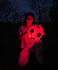 GlowCity Glow in The Dark Soccer Ball- Light Up, Indoor or Outdoor Soccer Balls with 2 LED Lights and Pre-Installed Batteries - Gift Ideas for Teen Boys and Girls Official (Size 5) - Red 39 61FW7et5I4L
