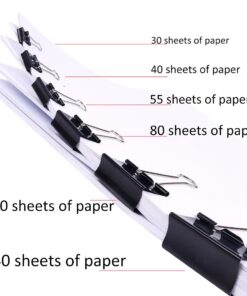 150Pcs Large Binder Clips 6 Assorted Sizes Paper Clamps Clip for Paper Metal Clip Office School Home Supplies (Black) Assorted Size Black 14 61FYBEWNWHL