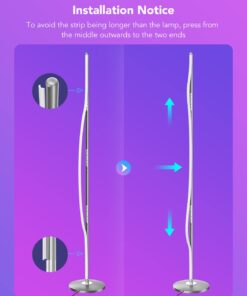 Govee RGBIC Floor Lamp, LED Corner Lamp Works with Alexa, Smart Modern Floor Lamp with Music Sync and 16 Million DIY Colors, Color Changing Standing Lamp for Christmas Bedroom Living Room Silver 19 61FYb1odN L