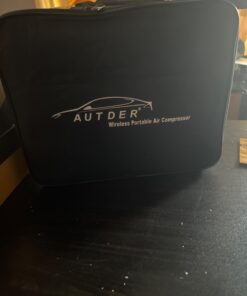 AUTDER Tire Inflator Air Compressor, 21V Battery Powered Tire Pump, 180PSI Pistol-shaped Handheld Air Pump with Digital Pressure Gauge, Automatically Shut Off, Perfect for Cars, Motorcycles, Bikes Red 22 61FZHv4Nj1L