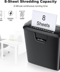Bonsaii Paper Shredder for Home Use, 8-Sheet StripCut Home Office Shredder, CD/Credit Card Shredder Machine with Overheat Protection, 3.4 Gallons Wastebasket 8 Sheet (New) 27 61FZxPoeDZL