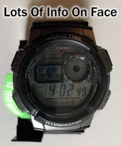 Casio Men's AE1000W-1BVCF Silver-Tone and Black Digital Sport Watch with Black Resin Band 17 61FaFHXkvLL