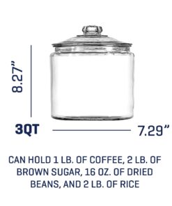 Alternative view of Anchor Hocking 3 Quart Heritage Hill Glass Jar with Lid (2 piece, all glass, dishwasher safe)