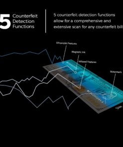 Alternative view of AccuBANKER D450 Counterfeit Money Checker Machine, Magnetic, Infrared, Watermark and Micro-Printing Detection in Less Than 1 Second with Audible and Visual Alert for Suspicious Bill
