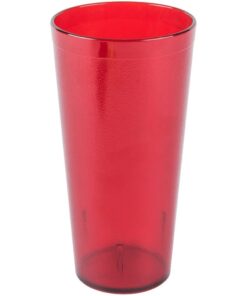 New, 16 oz. Restaurant Tumbler Beverage Cup, Stackable Cups, Break-Resistant Commmerical Plastic, Set of 6 – Ruby Red 1