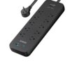 Power Strip Surge Protector(2100J),Anker 6Ft/1.8m Extension Cord with 10 Outlets and 2 USB Ports,for iPhone 15/15 Plus/15 Pro/15 Pro Max,Flag Plug,Wall Mount Holes for Home,Office,ETL Listed, Black 15 61FcO9nsuKL