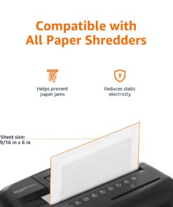 Amazon Basics Micro Cut Paper Shredder Sharpening & Lubricant Sheets, Pack of 24, White 10 61Fegu681oL