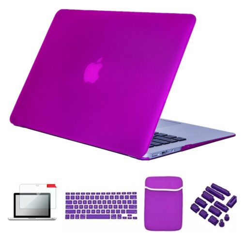 Se7enline Compatible with MacBook Pro Case Bundle 5 in 1 Set Hard Cover Cases for MacBook Pro 13 in A1278 Release 2010-2012 Sleeve Bag, Keyboard Cover,Screen Protector, Dust Plug, Deep Purple 16 inch