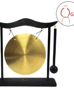 Alternative view of Feng Shui Brass Gong Desktop Zen Art for Fortune + Free Red String Bracelet H1301