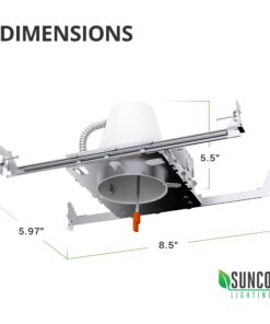 Sunco 12 Pack 4 Inch Recessed Lighting Housing Can Light New Construction, Air Tight Steel Ceiling Can, 120-277V, Hard Wired, TP24 Connector, Easy Install, IC Rated, UL Listed 9 61FgOU3bO9L