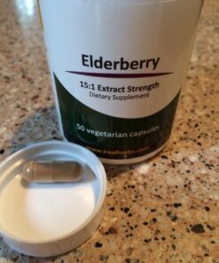 Real Herbs Elderberry Extract - Derived from 325mg of Elderberries Standardized to 5% Flavonoids with 275mg of Elderberry Fruit Extract 5 : 1 - Boosts Immunity - 60 Vegetarian Capsules 15 61Fi9b4mvGL