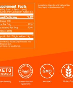 Alternative view of Bulletproof Brain Octane C8 MCT Oil, 32 Ounces, Keto Supplement for Sustained Energy and Fewer Cravings 32 Fl Oz (Pack of 1)