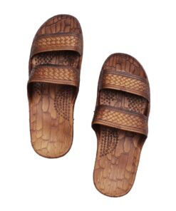 IMPERIAL SANDALS HAWAII Women Double Strap Jesus Style Hawaii Sandals, Unisex Sandal for Women Men and Teens 9 Brown 19 61Fjk HzmRL 2