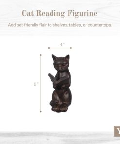 Young's Inc. Cat Figurine - Cute Cat Statue - Whimsical Cat Decor for Cat Lovers - Cat Collectibles and Meditation Decor - Cat with Eye Glasses - 4'' L X 3'' W X 5'' H Sitting Up 24 61FklufZnoL