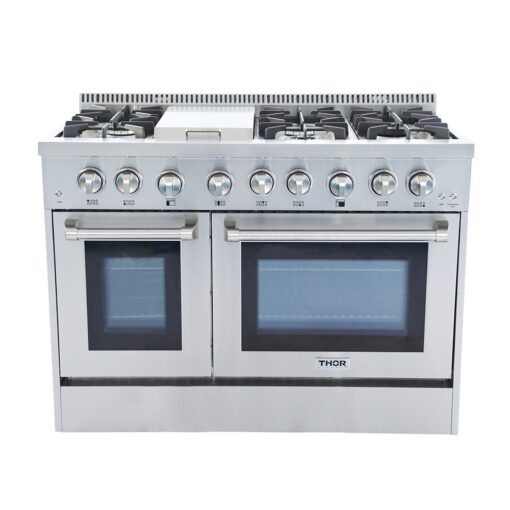 Thor Kitchen HRD4803U 48" Freestanding Professional Style Dual Fuel Range 6.7 cu. ft. Electric Oven 6 NP/LP Burners S tainless SteelHRD4803U (HRD4803U-LP), 48 inches, Stainless Steel