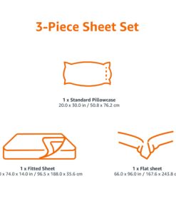 Amazon Basics 3 Piece Kid's Soft Easy-Wash Microfiber Sheet Set, Twin (Pack of 3), Space Grey Rockets Print Twin (Pack of 3) 11 61FmE6TAM9L 2