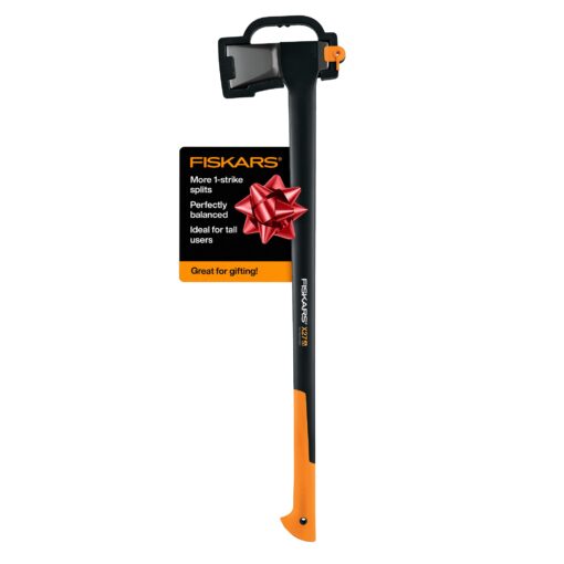 Fiskars X27 Super Splitting Axe - Wood Splitter for Medium to Large Size Logs with 36" Shock-Absorbing Handle - Lawn and Garden Gifts for Men - Black X27 Super Splitting Axe (Original)