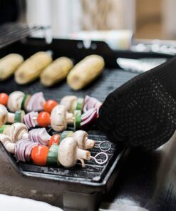 YUXIER Oven Gloves BBQ Grill Gloves 1472°F Extreme Heat Resistant Oven Mitts for Cooking, Grilling, Kitchen, Smoker Baking, Barbecue, Fireplace, Welding, Cutting (13.8inch, Black Gloves) 19 61Fn5cA6W0L