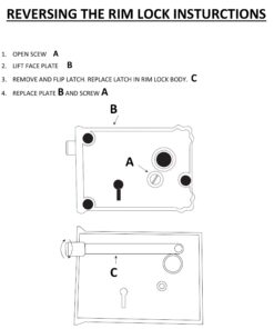 A29 Cast Iron Horizontal Rim Lock, Black Powder-Coated Finish 11 61FnSgqJxWL
