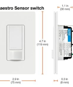 Lutron Maestro Motion Sensor Switch | 2 Amp, Single Pole | MS-OPS2-WH | White 1 Pack 37 61FnfJMrGuL