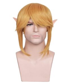 ColorGround Short Blonde Prestyled Cosplay Wig with elf ears Halloween 20 61FnzU86BQL