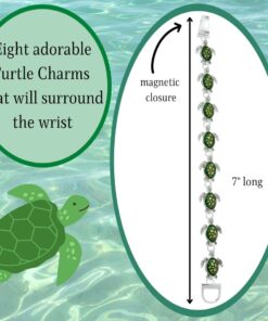 PammyJ Green Sea Turtle Bracelet Silvertone 10 61FrSJ8QHL