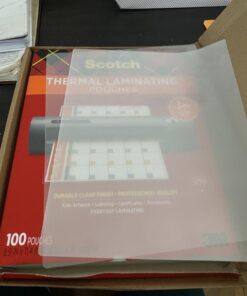 Scotch Thermal Laminating Pouches, Laminate Homemade Ornaments, Christmas Banners and Gift Tags, For Use With Thermal Laminators, 8.9 x 11.4 Inches, Letter Size Sheets, 100-Pack 38 61FrgWs9XaL